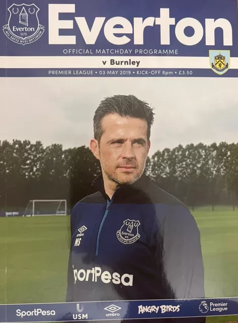 *Mint* Everton V Burnley Official Pl Football Programme 03/05/19