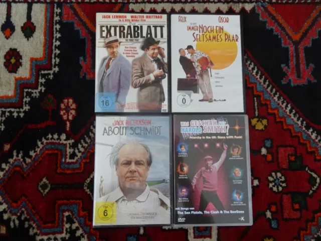4 DVDs Extrablatt, Seltsames Paar, About Schmidt, Was geschah mit Harold Smith