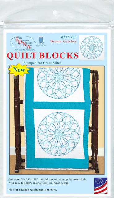 Jack Dempsey gestempelt weiße Quiltblöcke 18""x18"" 6/Stück-XX Traumfänger - 732 703