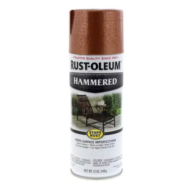 Hammered Copper Spray Paint Can 340g Rustoleum Rust Prevention Formula Patented