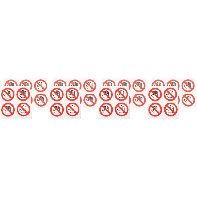 40 Pcs Warning Stickers Safety Labels Round Stickers Logo Stickers
