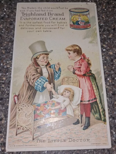 Highland Brand Evaporated Cream The Little Doctor Trading Card highland Illinois