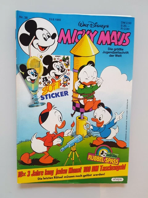 Micky Maus Comicheft  Nr.38 1989 mit Beilage Soft Sticker