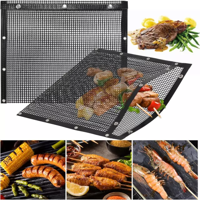 MESH GRILL BAGS 13.1 X 10.6 Inch Set of 2-100% Nonstick Heavy Duty ...