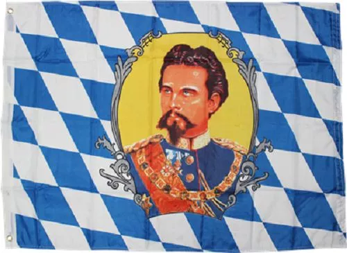 3x5 ft German Bavaria Bavarian King Ludwig Flag Rough Tex Knitted 3'x5' banner