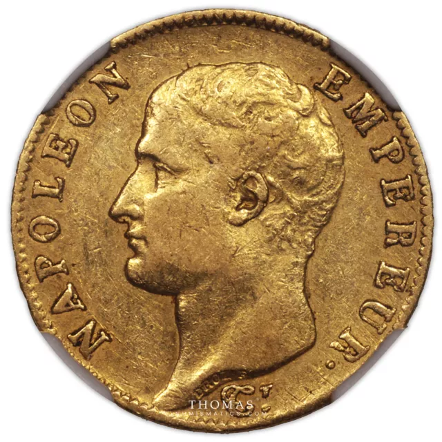 Münze - Frankreich - Napoleon I - Gold - 20 francs or An 14 W - NGC AU 53