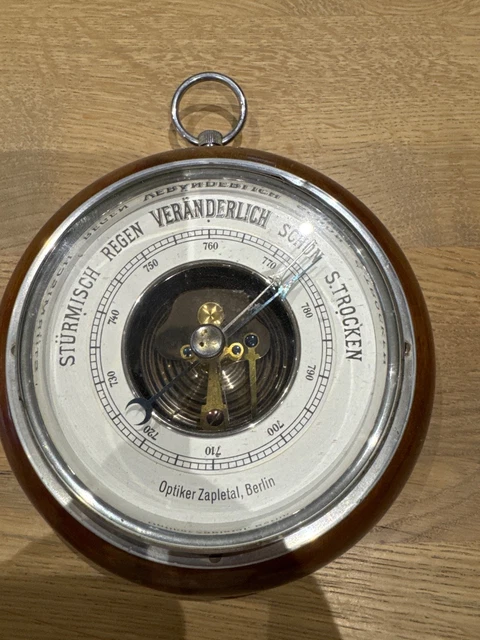 ALTE HOLZ WETTERSTATION Antik Schnitzereien Barometer Thermometer EUR