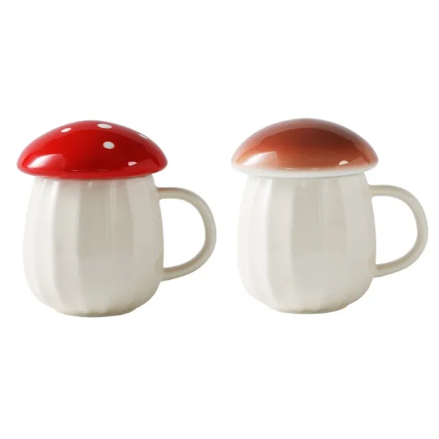 Ceramic Coffee Mug with Lid Mushroom Decor Coffee Cup Cute Mushroom Stuff Gift