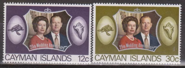 GB CAYMAN IS 1972 Royal Silver Wedding/QEII SG 317-318 MNH ROYALTY TURTLE SHELL