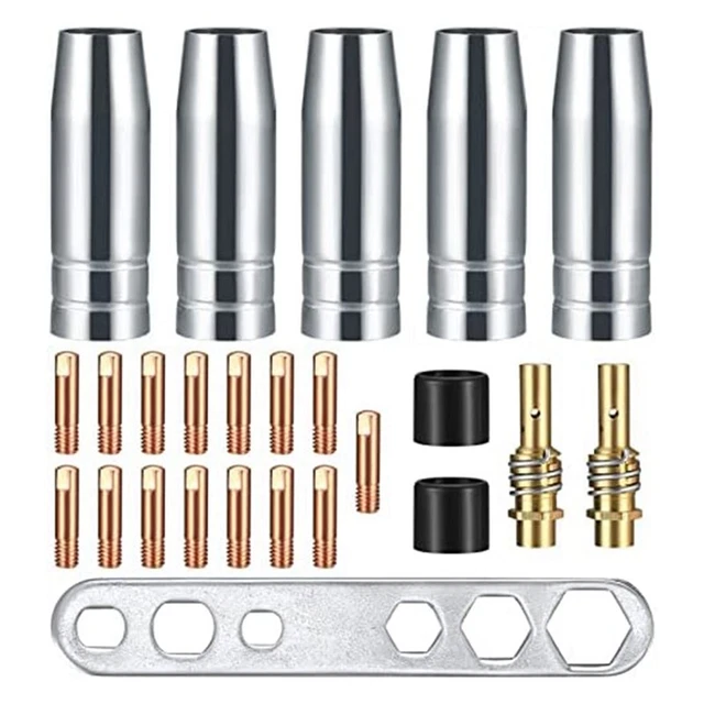 25 pezzi accessori pistola per saldatura, kit supporto punta ugello, S K4W2