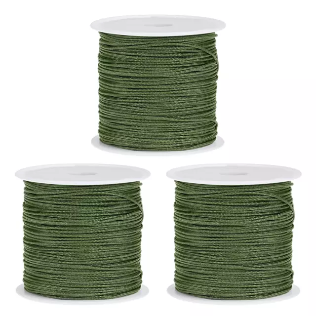 Nylon Cordino Raso Corda con Plastica Rocchetto 147ft,Chiaro  Verde,3pz