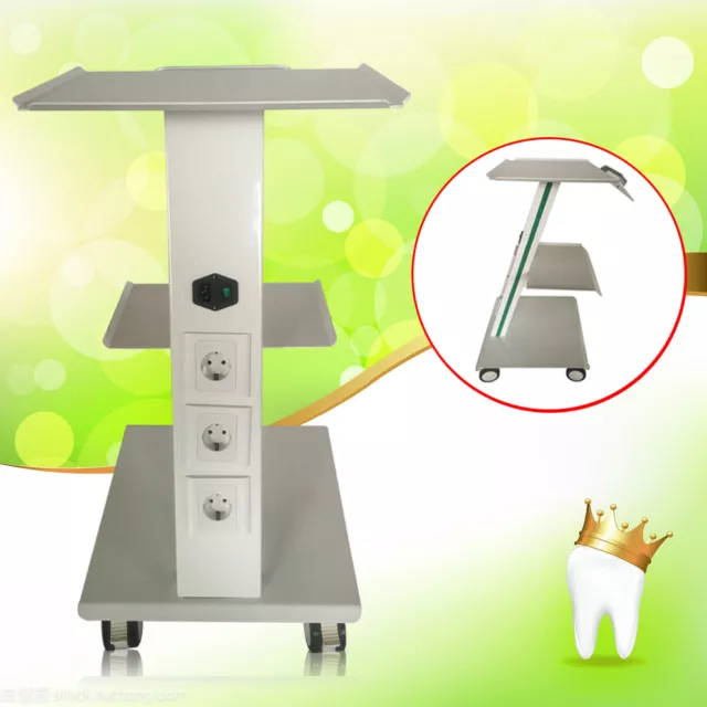 Three Layers Dental Mobile Trolley Medical Cart Salon Equipment & Foot Brakes US