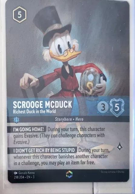 FOIL Scrooge McDuck Richest Duck In The World 218/204 Enchanted Lorcana Disney