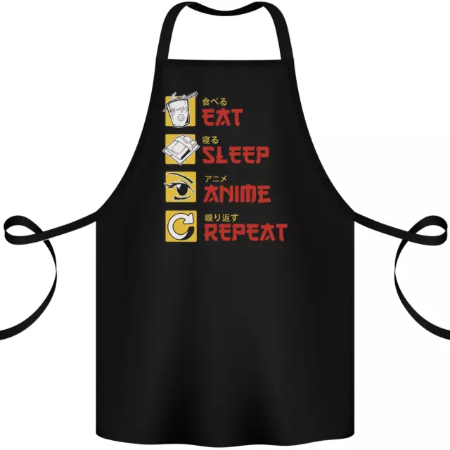 Eat Sleep Anime Repeat Cotton Apron 100% Organic