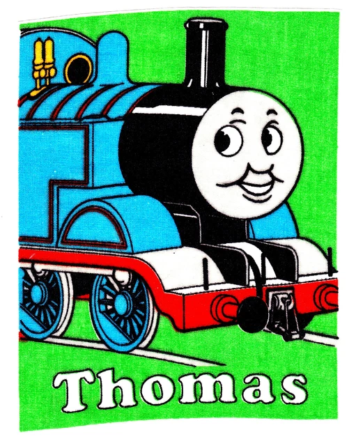 Tela de tren Thomas aplique hierro en i verde azul no bordado 7 pulgadas * nuevo