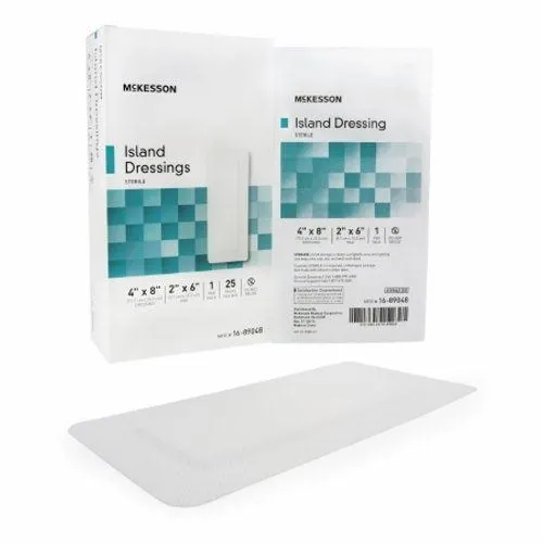 Adhesive Dressing McKesson 4 X 8 Inch Polypropylene / Rayon Rectangle White Ster