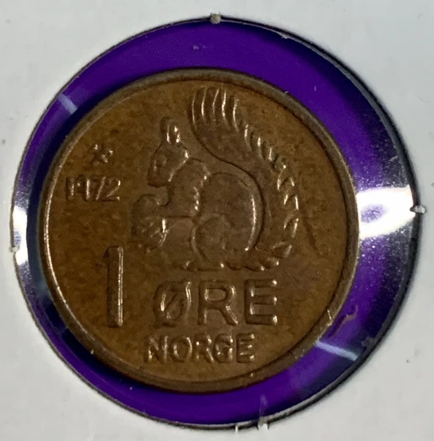 Norway 1 Ore 1972 Squirrel Animal Coin