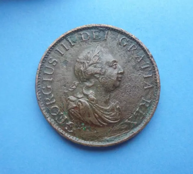 1799 George III Halfpenny, as shown.