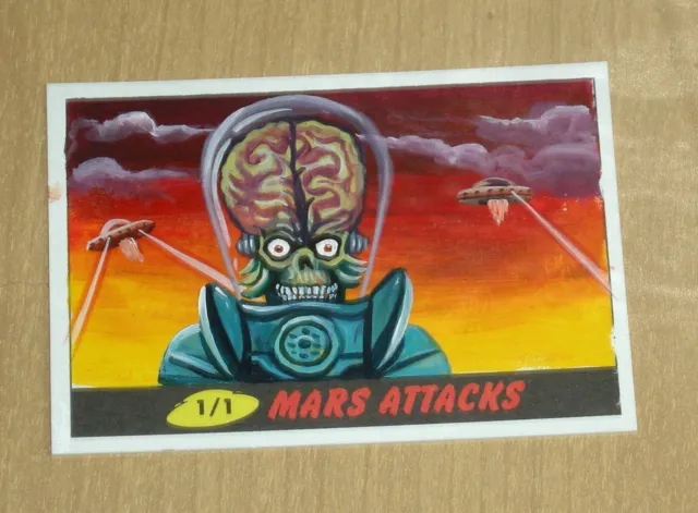 2021 Topps Mars Attacks Uprising HERITAGE sketch card 1/1 Jay Manchand