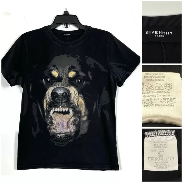 Givenchy Paris Black Dog T-Shirt Men’s Size Small VGC