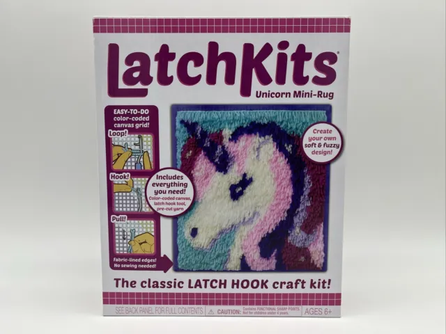 Latch Kits Unicorn Mini Rug Kahootz Latch Hook Yarn Craft Kit Knitting Crochet