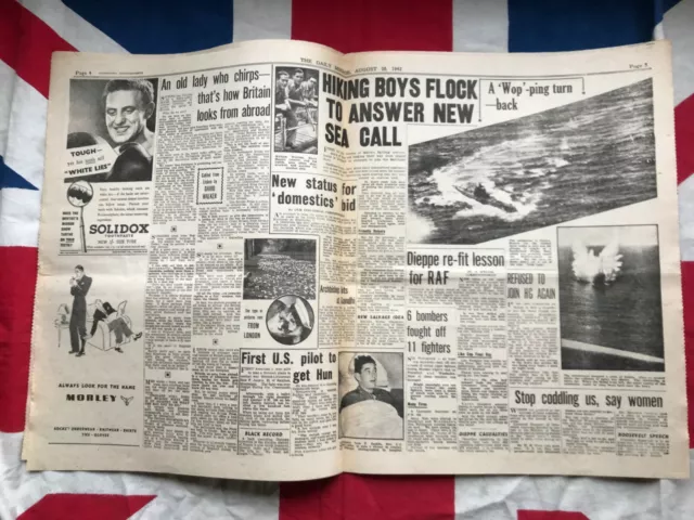 WW2 Newspaper COPY 1942 Duke of Kent Dies in Crash Pacific Sea Air Battle 3