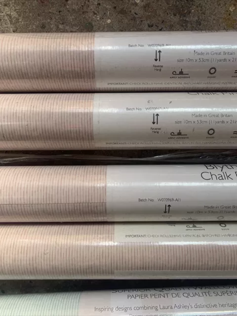 LAURA ASHLEY Tapete BLYTH Kreide pink gleiche Chargenpreis pro Rolle KOSTENLOSER VERSAND