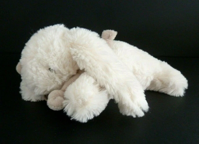 *. DOUDOU ET COMPAGNIE PELUCHE LAPIN BONBON BLANC ECRU TAUPE 18cm NEUF*