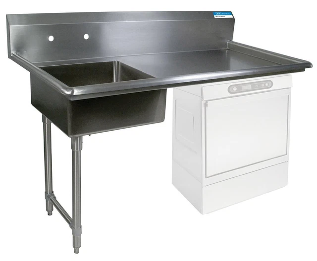 BK Resources 50" Undercounter Soiled Dishtable Left Side w/ S/s Legs