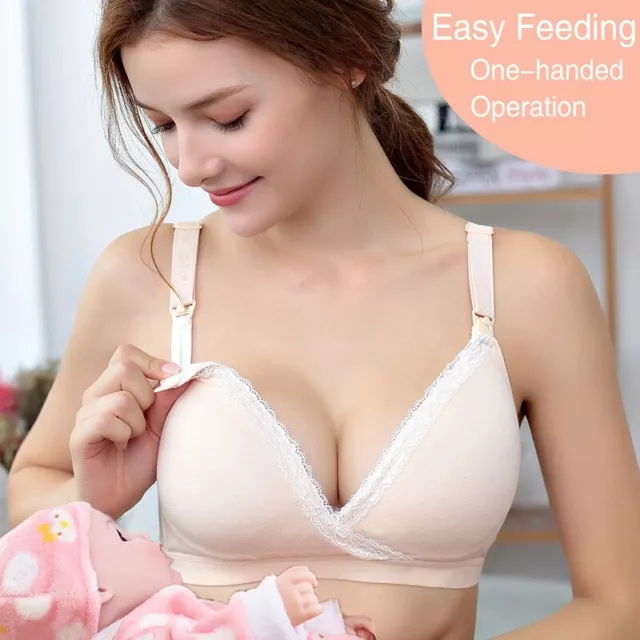 Women Nursing Maternity Bra Push Up Breastfeeding Bralette Wire Free Push Up New