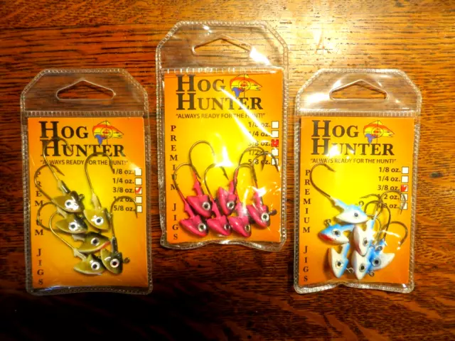 3 PACKS - Erie Dearie Hog Hunter 3/8 Ounce Stand Up Jigs - 3 Colors $12.99  - PicClick
