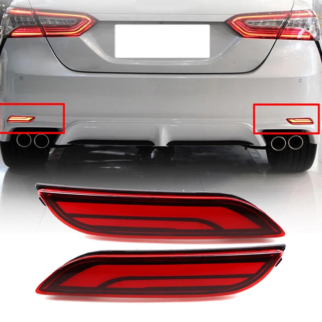 2x Rear Bumper LED DRL Turn Signal Brake Stop Light Fit for Toyota Camry 2018-20