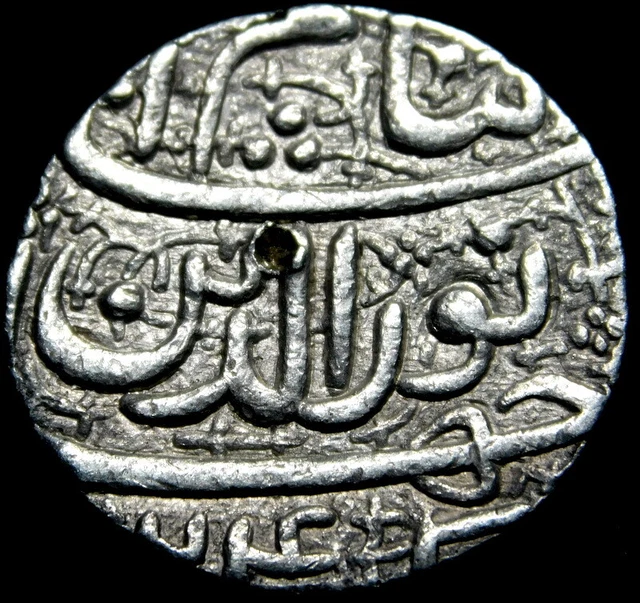 India Mughal Emperor Jahangir Rupee Ahemdabad Ilahi Aban AH1022 scarce 224-214