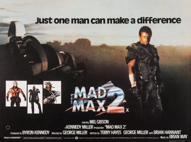 MAD MAX 2 THE ROAD WARRIOR 1981 UK quad poster print 30x40" Mel Gibson FREE P&P