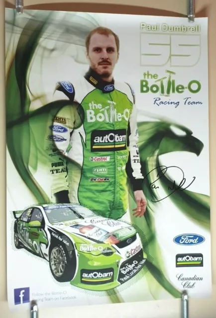 Signed Paul Dumbrell The Bottle-O Racing Team Ford poster v8 supercars