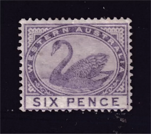 Western Australia Mint With Gum 6D Violet 1885-12 Swan (G55)