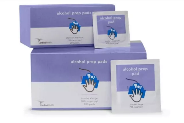 Almohadilla de preparación de alcohol Cardinal Health™, 2 capas medianas (caja de 200)