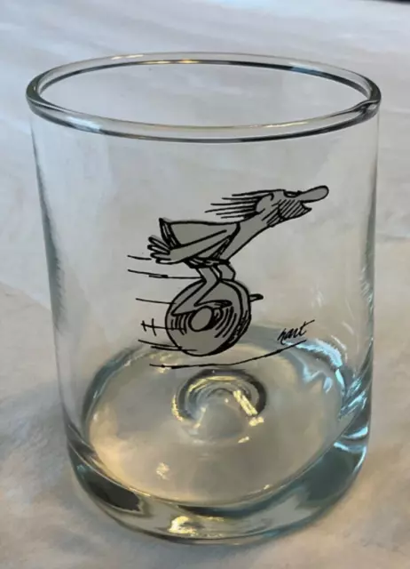 BC Comic Thor on Wheel Pinch Water Glass by Johnny Hart VTG