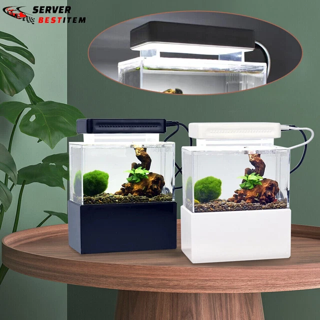 Mini Fish Tank Desktop Acrylic Aquarium Tank Bowl for Goldfish Betta Small Fish