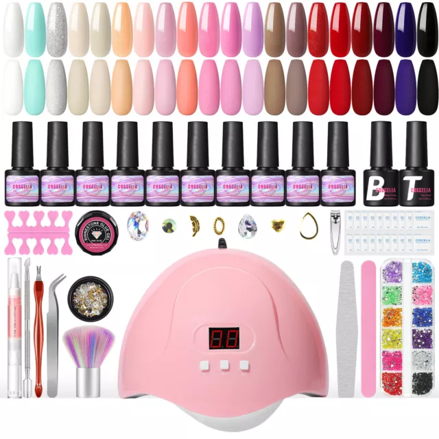 20 Colours Gel Nail Polish Set with 54W UV Lamp Manicure Starter Set Nail Salon