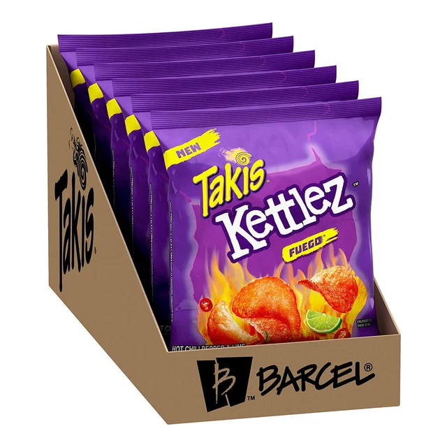 TAKIS KETTLEZ FUEGO Potato Chips, Hot Chili Pepper and Lime