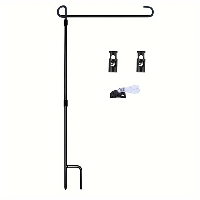Garden Flag Holder Stand, Black Wrought Iron Yard Garden Flag Pole