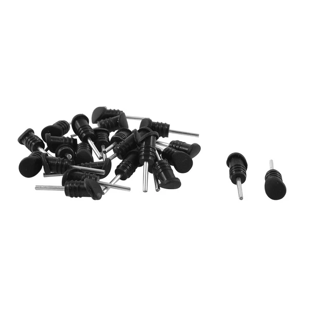25 x 3,5mm silicone noir Port Capuchon Capuchon protection téléphone mobile