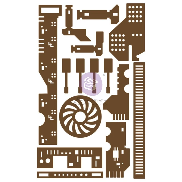 Chipboard de corte láser Prima Marketing - todas las piezas, paquete de 15/15