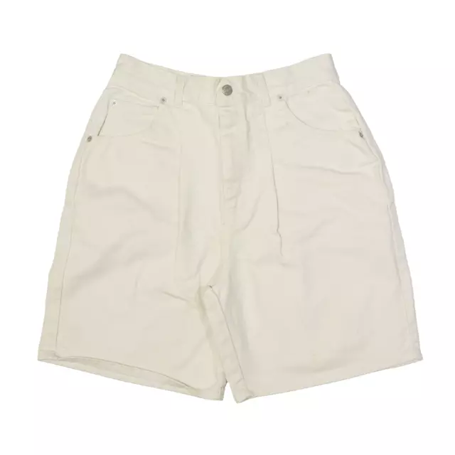 Vintage CENZA Denim Shorts Cream 90s Regular Womens S W28