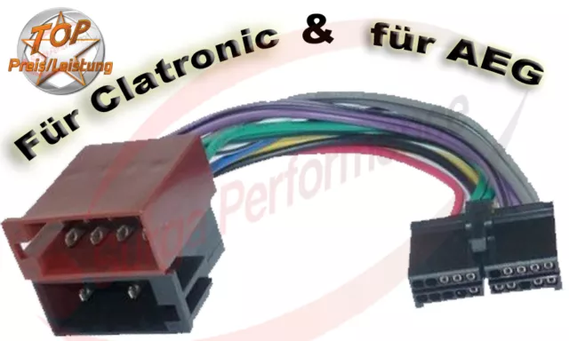 Autorradio Cable Adaptador de Radio Conector Iso para AEG / Prology Clatronic