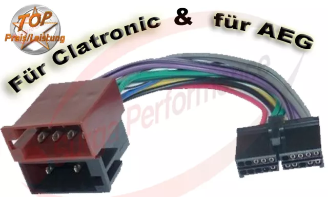 Radio de Coche Cable Adaptador Para Clatronic AEG din Iso Mazo Vehículo Conector