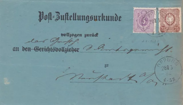 1882 sehr späte Mischfrankatur Ausgabe Pfennige mit Pfennig auf Brief