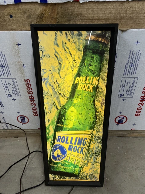 Vintage ROLLING ROCK Extra Pale Labtrobe Brewing Co. Large Lighted Bar Sign NICE