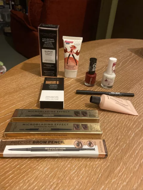 Small Makeup Bundle 10 Items Inc Revolution & Rimmel Nail Varnish New